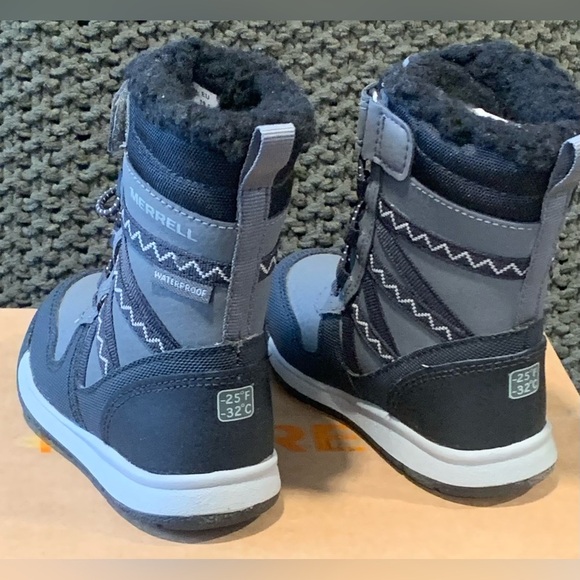 NIB Merrell Boy’s Snow Crush Cold Weather Boots, Pull Loops; Size 4 Toddler - Picture 2 of 7